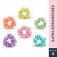 GUBB Satin Scrunchies - (Pack of 6) 1's - Hair Clips/Bands