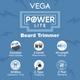 Vega Power Lite Beard Trimmer For Men With 90 Min Runtime, 2 Comb Attachments, Usb Type-C, (Vhth-38) - Trimmers