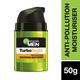 Garnier Men Turbo Bright Anti Pollution Brightening Moisturiser UV Protection Vit C+Green Tea 50gm - Face Moisturizers