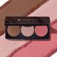Pilgrim 3-In-1 Face Palette -Bold Charme -Blush, Highlighter & Contour for Deep Skin Tone 12 gm - Blushes