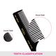 Vega Tail Hair Comb with Steel Pin for Women, Black, (VC2HMBC-304) 2's - Hair Combs