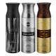 Ajmal Carbon & Silver Shade & Wisal Dahab Deodorant Spray - For Men (Pack Of 3) 200 ml - Men Perfumes (Edt/Edp)