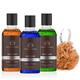 The Man Company Body Wash with Patchouli & Sea Salt Bergamot & Mandarin Aloe Vera & Matcha SLS & Paraben Free 250ml x 3 (With Free 3 Complementary Loofah) 1000 gm - Shower Gels & Body Wash