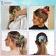 Majestique Georgette Hair Ties Scrunchies Elastics Leaf Print Bands For Women - Multicolor 2's - Hair Clips/Bands