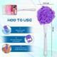 Majestique Long Handle Loofah for Back Scrubber, Easy Reach Body Wash, Back Cleaning - Color May Vary 1's - Others