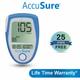 AccuSure Blue Gluco Meter with 25 Strips - Blood Glucose Monitors/Strips