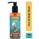 Cocomo Natural Kids Face and Body Wash Citrus Fragrance Hydrates and Nourishes Skin Earth Shine 200 ml - Baby Body Wash