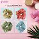 Majestique Georgette Hair Ties Scrunchies Elastics Leaf Print Bands For Women - Multicolor 2's - Hair Clips/Bands