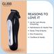 GUBB Cordless Beard Trimmer with 5 Level Settings, High Performance Stainless Steel Blades - (GB-9018) Black-Silver 1's - Trimmers