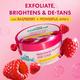 mCaffeine Brightening Raspberry Body Scrub - Tan Removal, AHAs Lactic and Glycolic Acid, Vit C Rich 175 gm - Scrubs & Exfoliants