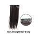 Bronson Professional Hair Extensions Straight Hair 5 Clip-In 24 inch Dark Brown No 4 1's - Hair Clips/Bands