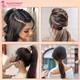 Majestique Multi Designs Cotton Stretchable Hair Rubber Band Ponytail Holder Hair Scrunchies - Multicolor 11's - Hair Clips/Bands