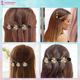 Majestique Stylish Pearl Braid Duckbill Clips, Styling Hair Pins, Crystal Stone 2's - Hair Clips/Bands