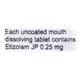 Etizep 0.25mg Tablet 10'S - Depression-Ant