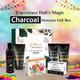 Globus Naturals Pre and Post Holi Ritual Ayurvedic Charcoal Skin Care Gift Box, for All Skin Types - Both Men and Women Face Wash 100gm, Face Scrub 100gm, Peel Off Mask 100gm, Charcoal Shampoo 250ml and Soap 100gm 1's - Makeup Kits & Sets