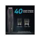 Vega Trimmer for Men with 90 Mins Runtime, Stainless Steel Blades & 40 Length Settings, Black, (Power Lite, VHTH-38) 1's - Trimmers