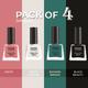 Faces Canada Ultime Pro Splash Mini Nail Enamel, Black Beauty + White O White + Bahama Breeze + Ignite, 20ml 1's - Nail Polish