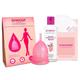 GynoCup Reusable Menstrual Cup - Medium + Natural Intimate GynoWipe 10's + Natural Menstrual Cup Wash Liquid 100 ml - Menstrual Cups