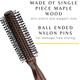 Bronson Professional Round Hair Brush Dark Brown Wooden for Quick Curls, Waves And Volume 12's - Hair Brushes