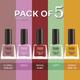 Faces Canada Ultime Pro Splash Mini Nail Enamel, Floral Dream + Royal Ruby + Linty + Viola + Sunny Side Up, 25ml 1's - Nail Polish