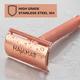 Hajamat Spade Safety Razor, Ultra High Grade Stainless Steel 304, Rose Gold Finish 1's - Razors & Cartridges