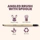 Mars Artist Arsenal Angled Brush with Spoolie and Precise Synthetic Bristles 1's - Eye Brush