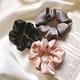 Mueras Silk Satin Scrunchies - Grey, Rose Gold and Black 3's - Hair Clips/Bands