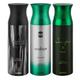 Ajmal Carbon & Raindrops & Sacrifice II Deodorant Spray - For Men & Women (Pack Of 3) 200 ml - Perfumes (Edt/Edp)