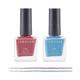 Colorsoul Bliss Vegan Nail Enamel, Ballerina Pink, Icey Blue, B05, B20 (Pack of 2 x 8 ml) 1's - Nail Polish