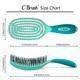NuWay 4HAIR U.S. Patented Detangler Hair Brush for Men & Women - Green - Detangling C Brush 1s 1's - Hair Brushes