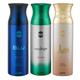 Ajmal Blu Raindrops Wisal Deodorant Spray (Pack of 3) 200 ml - Perfumes (Edt/Edp)