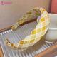 Majestique Padded & Wide Headbands, Stylish Hairband, Puffy Sponge, Printed Band - Yellow 1's - Hair Clips/Bands