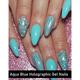 Nails On Board Handmade Press On Gel Nails- Holographic Aqua Blue Medium 50 gm - Nail Care