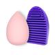 Beautiliss Professional Beauty Blender Makeup Puff Sponge and Silicon Makeup Brush Cleaner set 2's - Sponges & Applicators