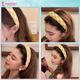 Majestique Padded & Wide Headbands, Stylish Hairband, Puffy Sponge, Printed Band - Yellow 1's - Hair Clips/Bands