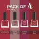 Faces Canada Ultime Pro Splash Mini Nail Enamel, Floral Dream + Royal Ruby + Cherry Blast + Watermelon, 20ml 4's - Nail Polish