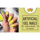 Nails On Board Handmade Press On Gel Nails- Holographic Lemon Yellow Medium 50 gm - Nail Care