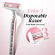LetsShave Evior 3 Plus Disposable Razor - Women (Pack of 6) - Hair Removal Accessories