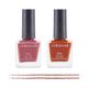 Colorsoul Bliss Vegan Nail Enamel, Ballerina Pink, Rusty Orange, B05, B16 (Pack of 2 x 8 ml) 1's - Nail Polish