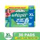 Whisper Ultra Clean Sanitary Pads (XL) 30's - Sanitary Napkins