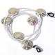 Modisch White Beads With White Circle Stones With Golden Print Sunglasses Chain (JC-1402-White) 1's - Wearables Sunglasses