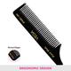 Vega Tail Hair Comb with Steel Pin for Women, Black, (VC2HMBC-304) 2's - Hair Combs