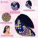 Majestique Cotton Floral Printed Embroidered Embellished Fabric Hair Accessories Band - Blue 1's - Hair Clips/Bands