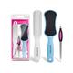 Majestique Set of 2 Foot Scrubbers and Nail Filer with Cuticle Remover - Multicolor 1's - Body Scrubbers & Brushes