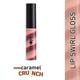 Plum Soft Swirl Lip Gloss, High-Shine Finish, Intense Pigment, 3 Shades In 1, 121 Caramel Crunch 6 ml - Liquid Lipsticks