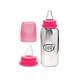 Buddsbuddy RIO Stainless Steel Regular Neck Feeding Bottle - Pink 180 ml - Feeding & Nursing