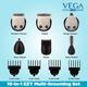 VEGA Men 10 in 1 EZY Multi Grooming Set with Beard Hair Trimmer Nose Trimmer & Body Groomer And Shaver (VHTH-22) 1 gm - Trimmers