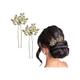 Majestique Flower Hair Clips Accessories Crystal Rhinestone Bridal Pin For Women, Girls 2's - Hair Clips/Bands