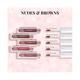 Just Herbs Ayurvedic Liquid Lipstick Kit Set of 5 with Long Lasting, Hydrating, Nude Browns 10ml - Liquid Lipsticks