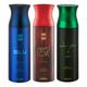 Ajmal Blu Raindrops Sacrifice II Deodorant Spray (Pack of 3) 200 ml - Perfumes (Edt/Edp)